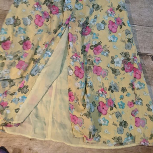 Vintage Cottage Core Yellow Floral Dress - Picture 4 of 16
